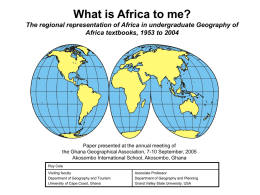 What is Africa to me? - Gvsu - Grand Valley State University