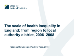 The scale of health inequalities in England: from region to