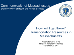 Transportation Resources in Massachusetts – Power Point