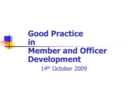 Good Practice in Member and Officer