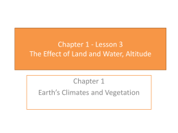 The Effect of Land and Water, Altitude