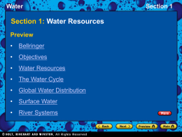 Section 1: Water Resources