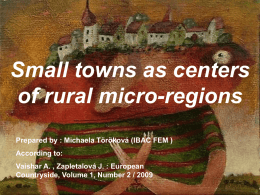 Small towns as centers of rural micro