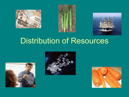 Distribution of Resources