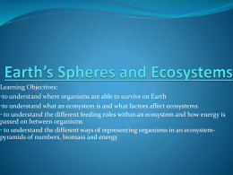 Earth`s Spheres and Ecosystems