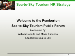 Sea-to-Sky Tourism HR Strategy Agenda