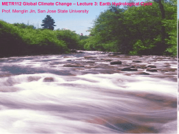 Earth Hydrological Cycle - Department of Meteorology and Climate