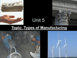 Various Categories and Classifications of Manufacturing