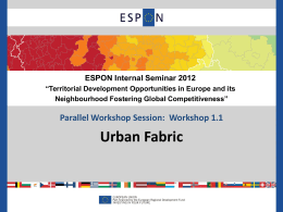 Workshop 1.1 Urban Fabric - EU-LUPA