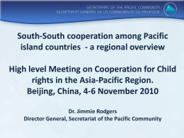Examples of South-South Cooperation between Pacific