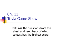 Ch. 11 Trivia Game Show