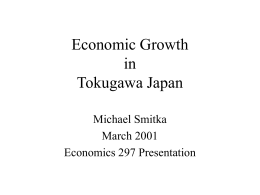 Economic Growth in Tokugawa Japan