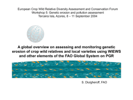 A global overview on assessing and monitoring genetic erosion of
