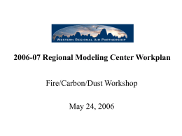2006-07 Regional Modeling Center Workplan