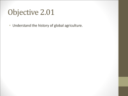 Unit A: Global Agriculture