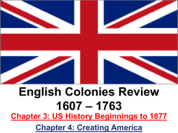 English Colonists Arrive