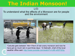 Lesson 7: Indian Monsoon