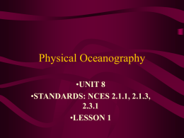 Physical Oceanography Lesson 1