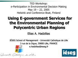 Slides - e-Participation in Environmental Decision Making