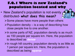 FQ1 where is NZ`s population located and why 09
