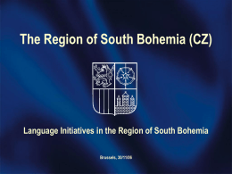 Presentation of Michal Bosak, Region of South Bohemia