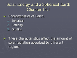 Solar Energy and a Spherical Earth