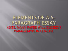 each paragraph must have the following elements
