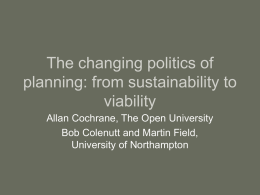 Policy and Politics - The Open University