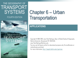 Chapter 6 * Urban Transportation