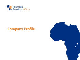 Scope of Work - Research Solutions Africa