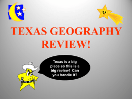 Texas Geography Notes PPT