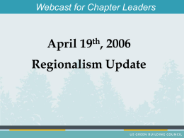 Webcast for Chapter Leaders Regions