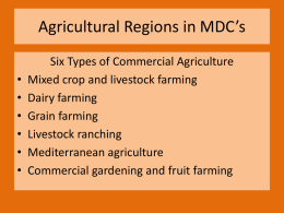 Agriculture Regions in MDC`s