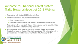 The National Forest System Trails Stewardship Act