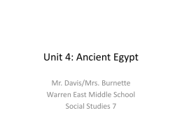 Unit 4: Ancient Egypt - Warren County Schools