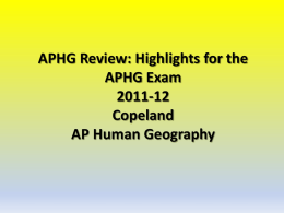 APHG Review 2010-11 Copeland AP Human Geography