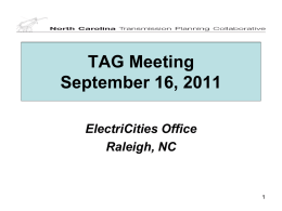TAG Meeting Presentations for September 16, 2011
