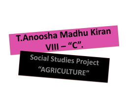 Social Studies Project “AGRICULTURE”