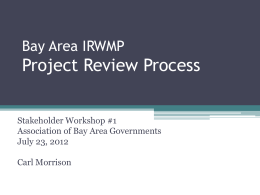 Bay Area IRWMP Project Review Process
