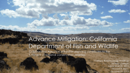 Advance Mitigation: California Department of Fish and Wildlife
