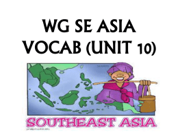 wg se asia vocab (unit 10)