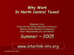 Why Work in North Central Texas