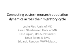 Connecting eastern monarch population dynamics across their