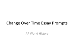 Change Over Time Essay Prompts