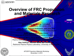 Overview of FRC Propulsion and Materials Research