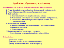 Applications of gamma spectrometry