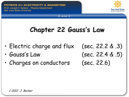 Ch. 22 Gauss's Law - San Jose State University