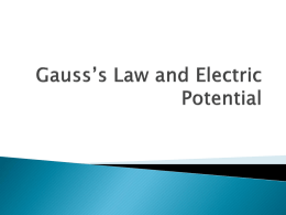 Gauss’s Law and Electric Potential