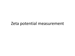 Zeta potential measurement - Plymouth State University