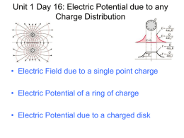 Unit 1 Day 16: Electric Potential due to any Charge